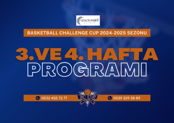 BC CUP 2024-2025 SEZONU 3. VE 4. HAFTA PROGRAMI BELLİ OLDU
